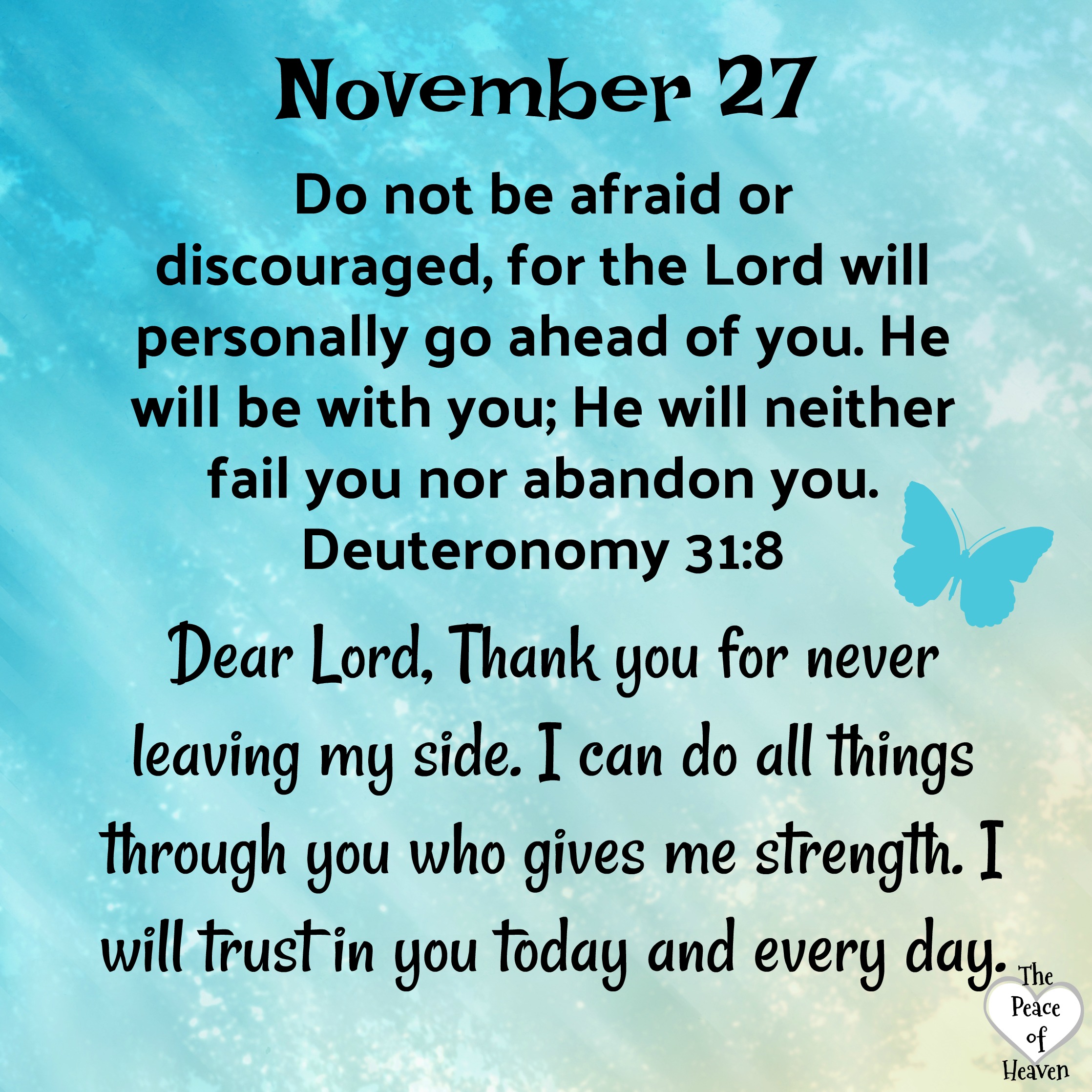 November 27 – The Peace of Heaven