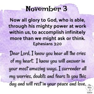 November 3 – The Peace of Heaven