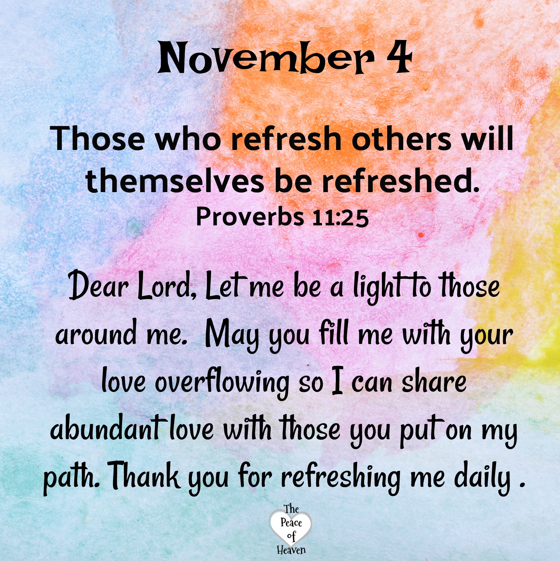November 4 – The Peace of Heaven
