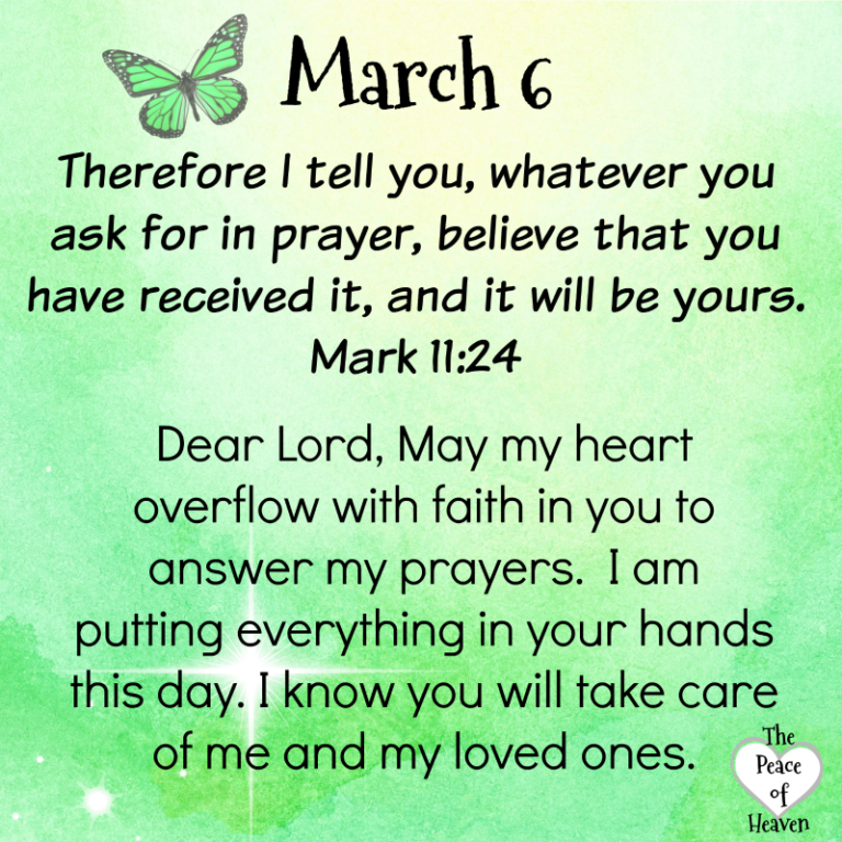 March 6 – The Peace of Heaven